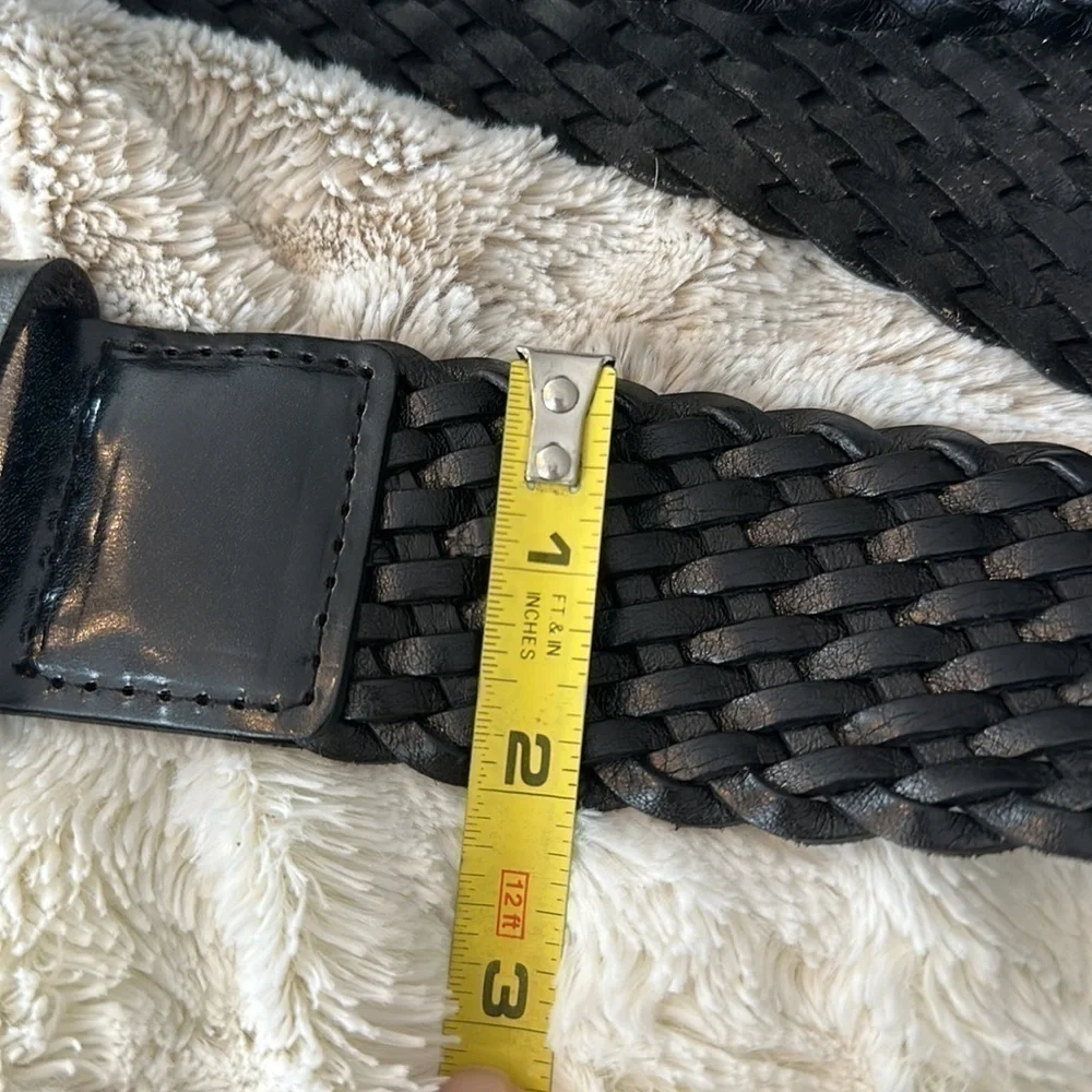 Michael Kors Black Woven Wide Leather Belt Small